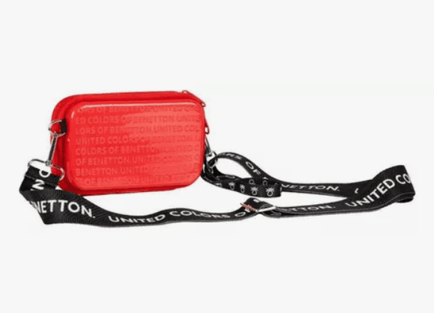 UNITED COLORS OF BENETTON BOLSO RIGIDO ROJO ASA NEGRA