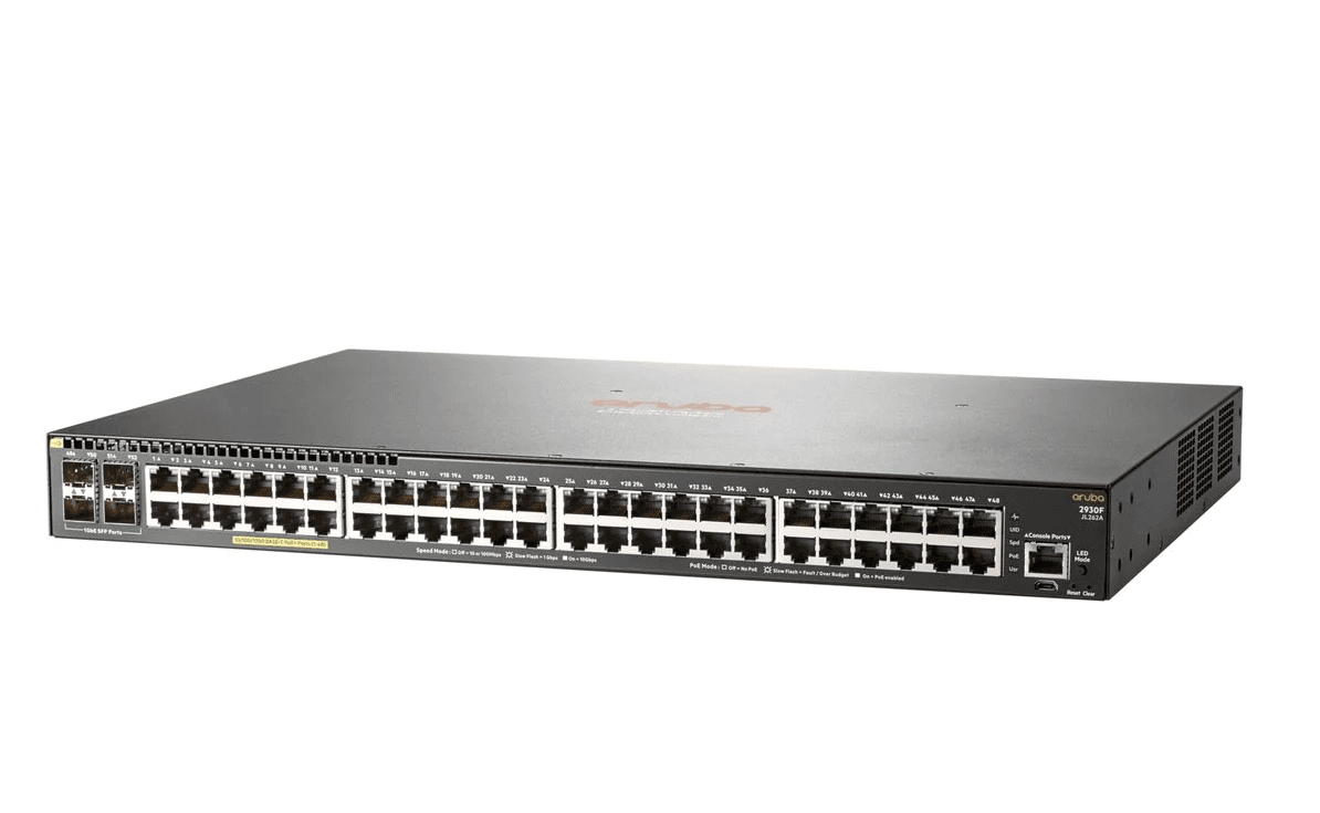 SWITCH HPE ARUBA JL262A 2930F 48G RJ45 POE 370W Y 4 SFP 1G ADMINISTRABLE L3