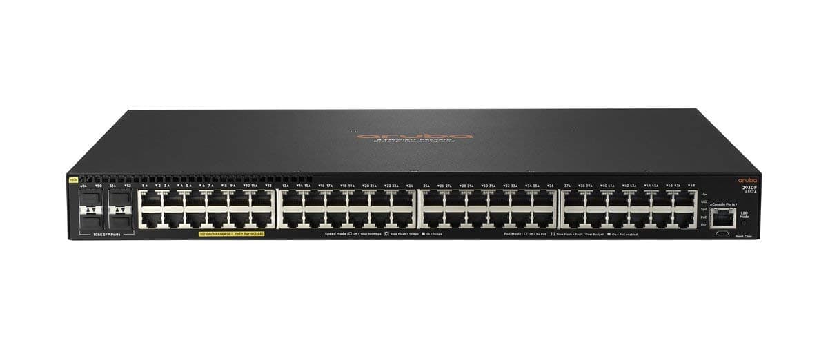 SWITCH HP ARUBA JL557A 2930F 48G RJ45 POE 740W Y 4 SFP 1G ADMINISTRABLE L3