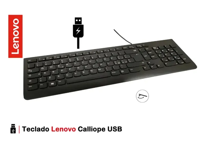 Teclado Lenovo Alámbrico Usb Pc Computadora 000xh587 Negro Inglés Us